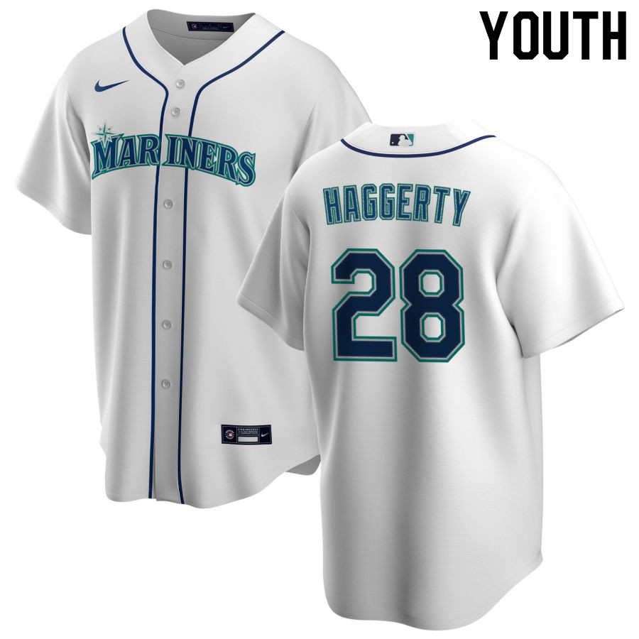 Nike Youth #28 Sam Haggerty Seattle Mariners Baseball Jerseys Sale-White